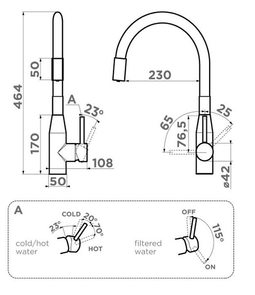 OMOIKIRI YATOMI 2 PLUS GB-BL смеситель чёрный