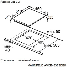 MAUNFELD AVCE4535SDBK варочная панель черный