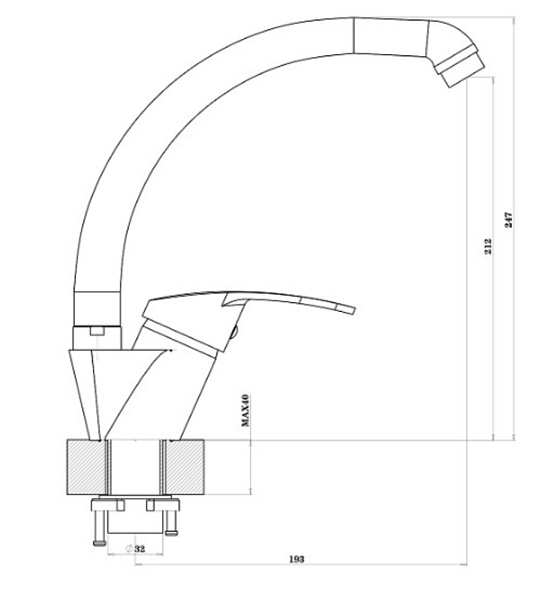 FLORENTINA МИРА FL смеситель антрацит