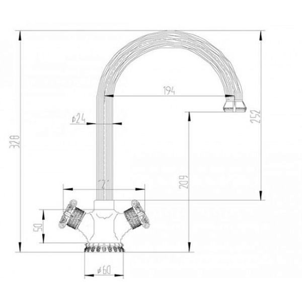 ZORG A 2005K-BR смеситель бронза