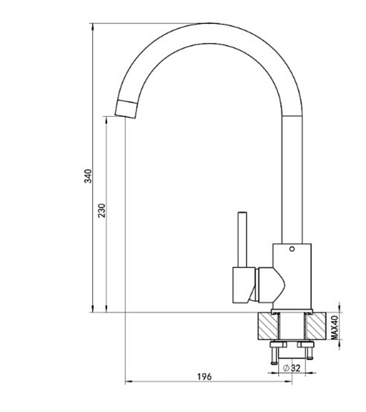 FLORENTINA ЮНА FL смеситель серый