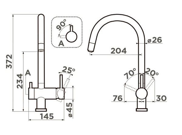OMOIKIRI YAMADA- P GR смеситель серый