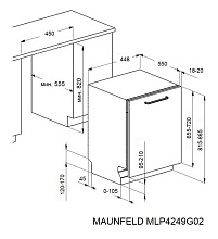 MAUNFELD MLP4249G02 Light Beam посудомоечная машина белый