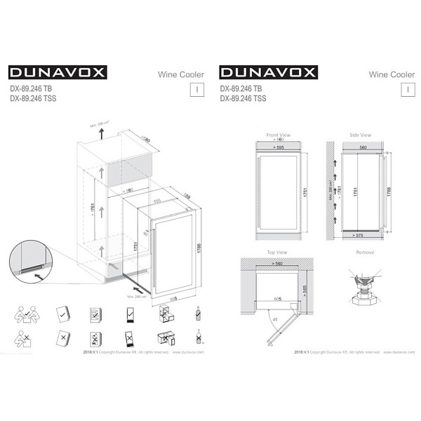 DUNAVOX DX-89.246TB винный шкаф черный