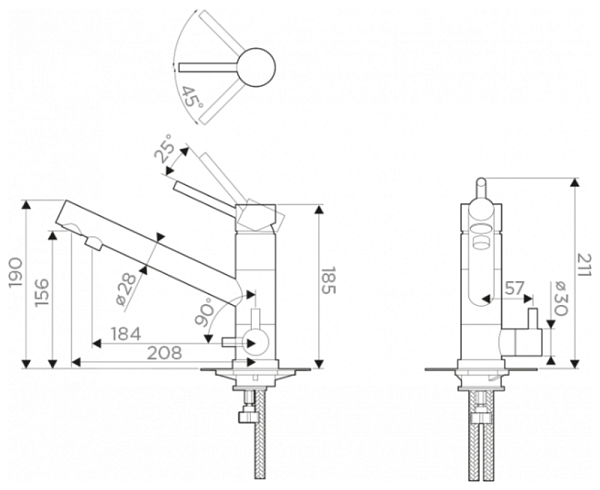 OMOIKIRI TONAMI-GR смеситель серый