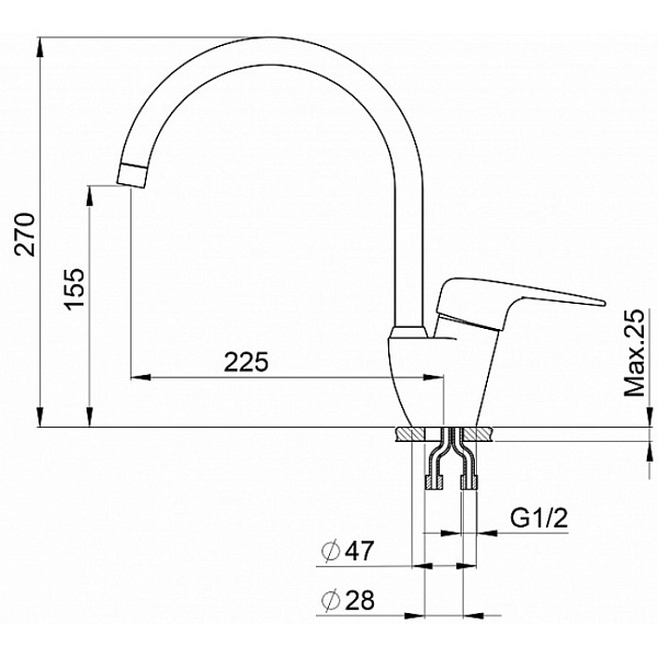 GRANULA GR-1024 смеситель хром