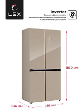 LEX LCD450GLGID холодильник золотистый