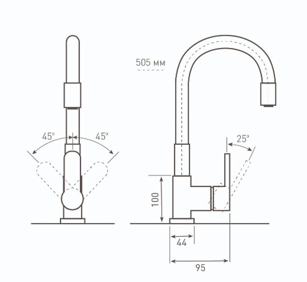 Zigmund & Shtain ZS 2400W ЧЕРН.БАЗАЛЬТ смеситель