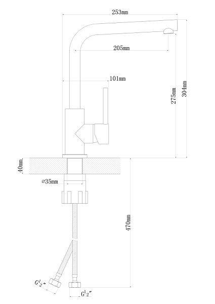 FLORENTINA ДЕЛЬТА FL смеситель нуар