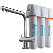 OMOIKIRI NAGANO + PURE DROP LITE смеситель + фильтр нержавеющая сталь