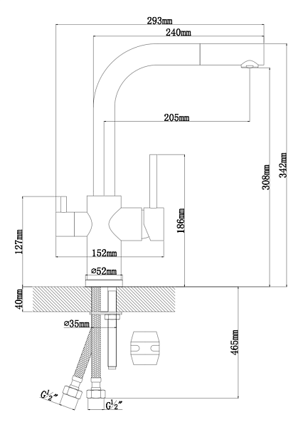 FLORENTINA КРИСТАЛЛ FL смеситель серый шелк