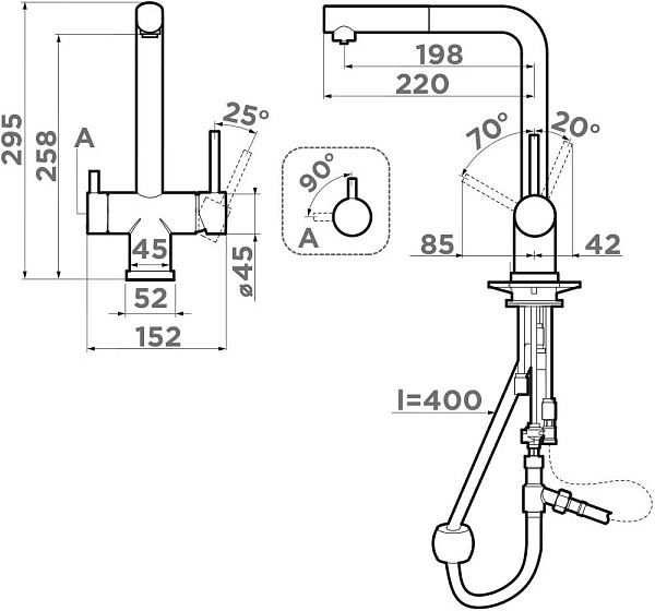 OMOIKIRI TAKAMATSU-S-GM смеситель вороненая сталь