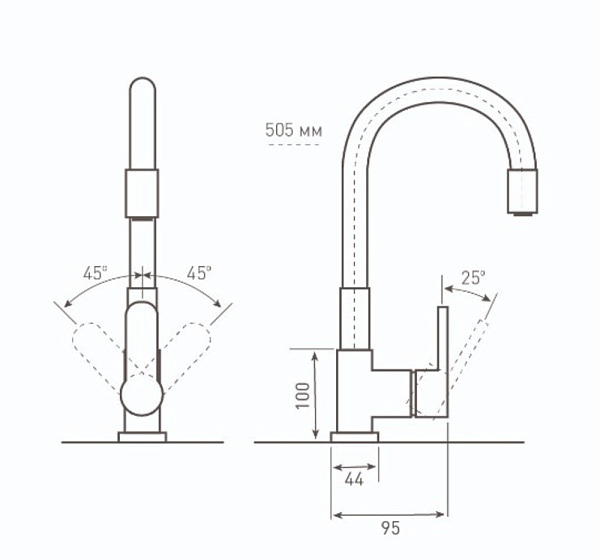 Zigmund & Shtain ZS 2400W ТЕМН.СКАЛА смеситель