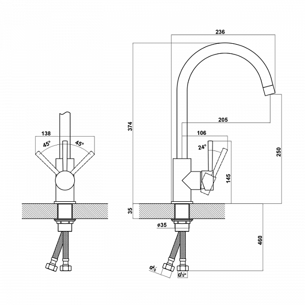 FLORENTINA АЛЬФА FL смеситель монблан