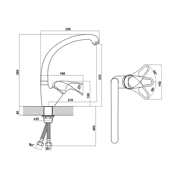 FLORENTINA ОМЕГА FL смеситель монблан