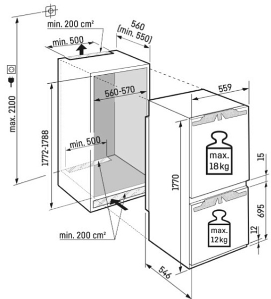 LIEBHERR ICC 5123-22 001 холодильник белый