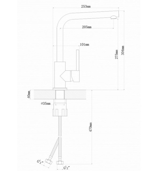 FLORENTINA ДЕЛЬТА FL смеситель нуар