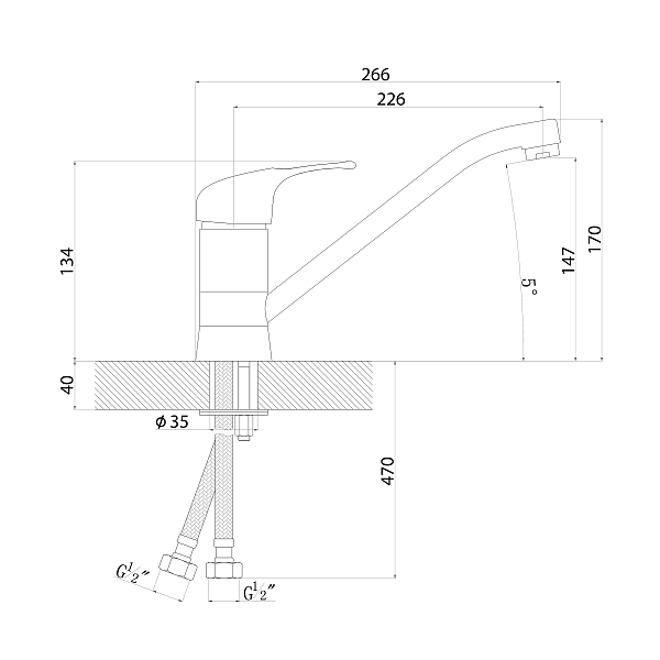 FLORENTINA ГАММА FL смеситель нуар классик