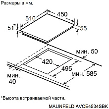 MAUNFELD AVCE4534SBK варочная панель черный
