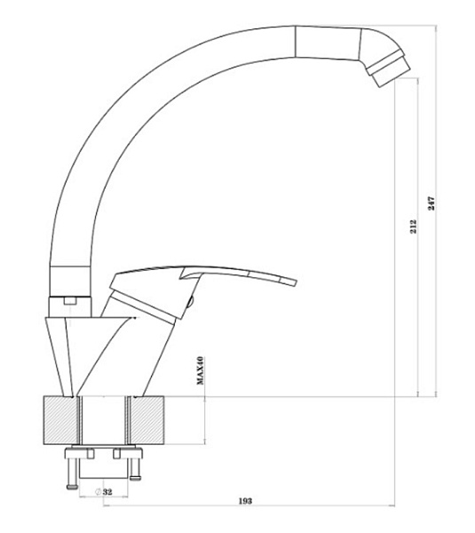 FLORENTINA МИРА FL смеситель черный