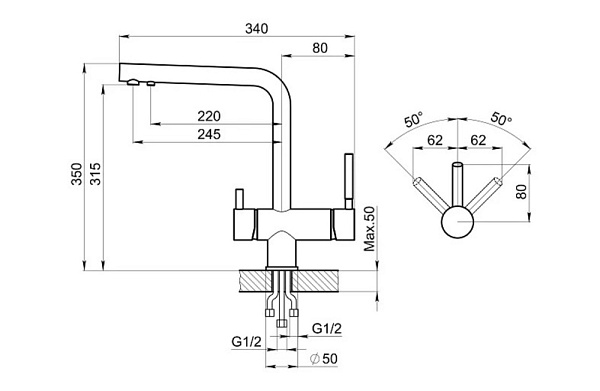 GRANULA GR-2305 смеситель алюминиум
