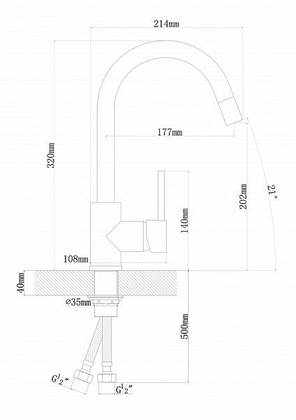 FLORENTINA АЛЬФА FL смеситель серый