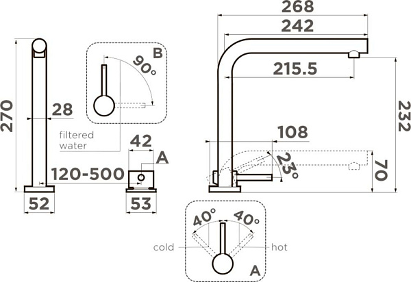 OMOIKIRI NARA 2 Plus-LG смеситель золотой