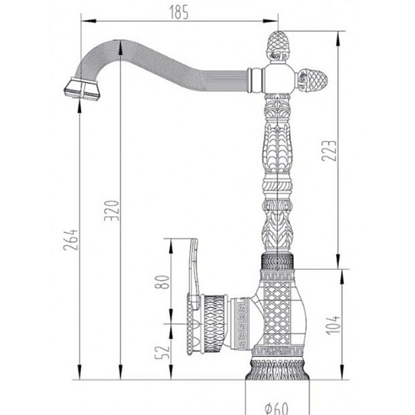 ZORG A 422 K-BR смеситель бронза