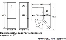 MAUNFELD MFF185NFS Inverter холодильник серый