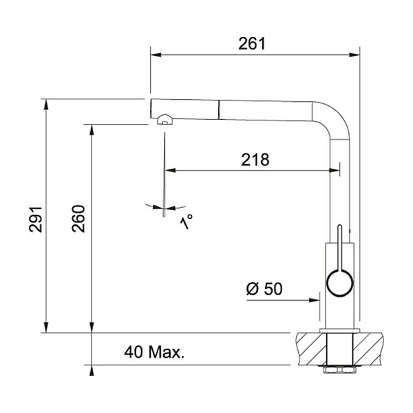 FRANKE NEPTUNE EVO NOZZlE смеситель черный матовый
