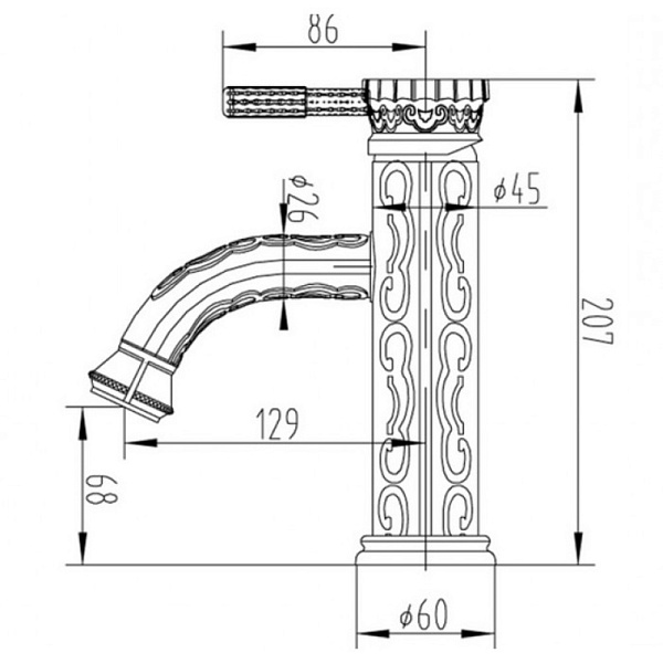 ZORG A 115U-SL смеситель серебро