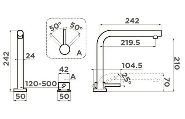 OMOIKIRI NARA-LG смеситель золотой