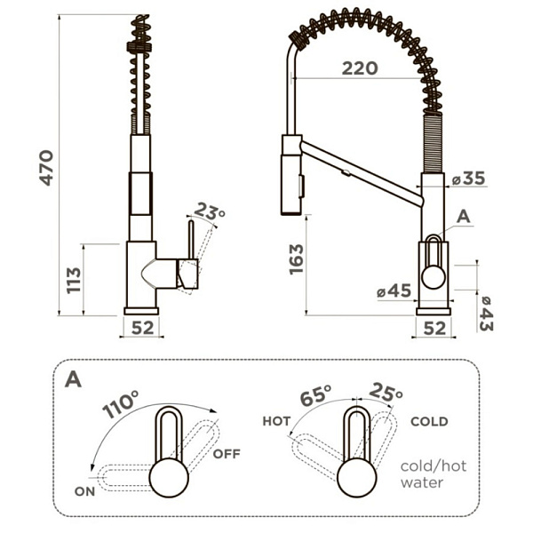 OMOIKIRI MIKAWA 2 Plus-SB-BN смеситель нержавеющая сталь