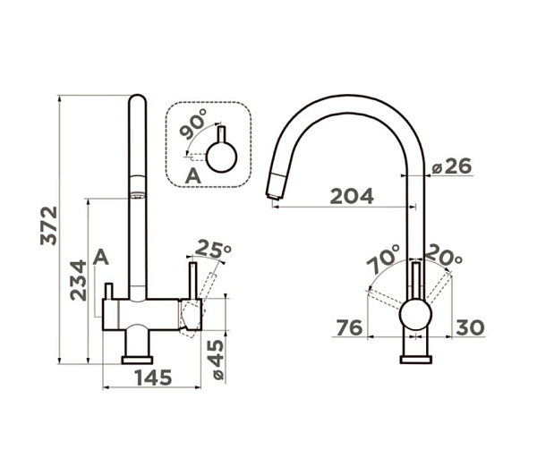 OMOIKIRI YAMADA GB смеситель черный