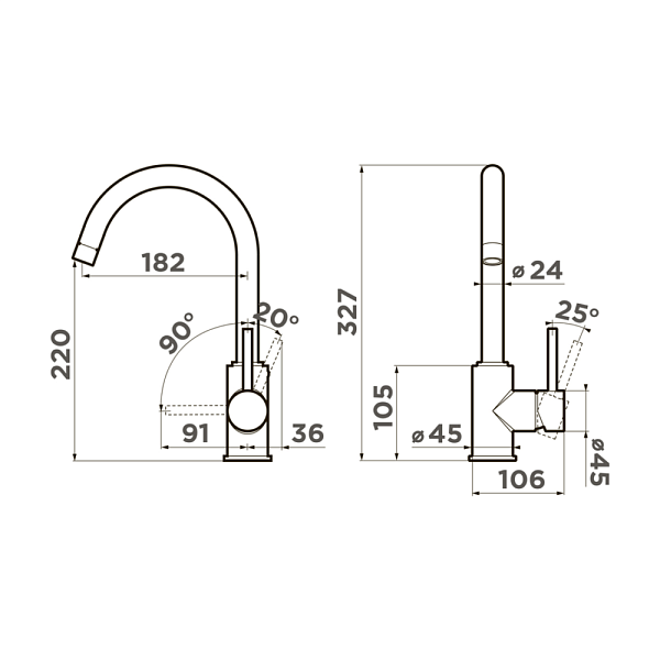 OMOIKIRI SHINAGAWA BE-P смеситель белый
