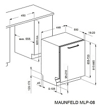 MAUNFELD MLP-08I Light Beam посудомоечная машина нержавеющая сталь