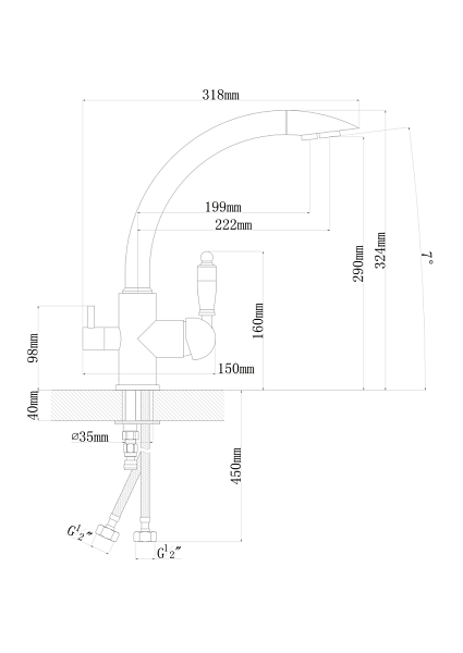 FLORENTINA ШАЛЕ FL смеситель серый шелк