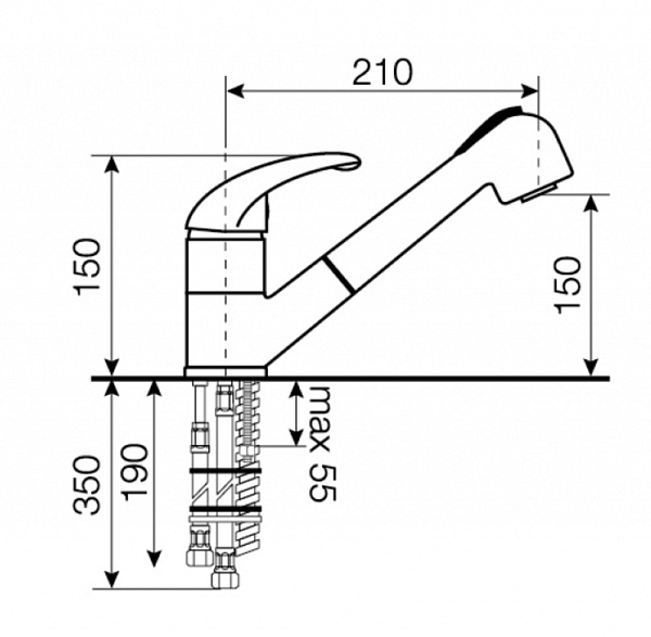 LAVA WE 0800 CHR CHROME хром CR Смеситель