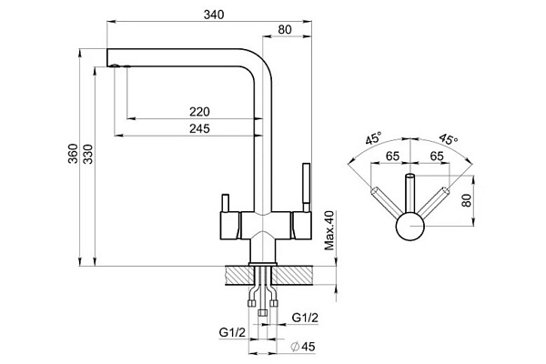 GRANULA KS-7011 смеситель золото сатин