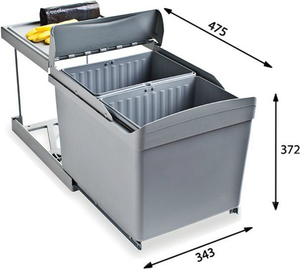 ALVEUS ALBIO 30 2X16 L система сортировки мусора 1090336