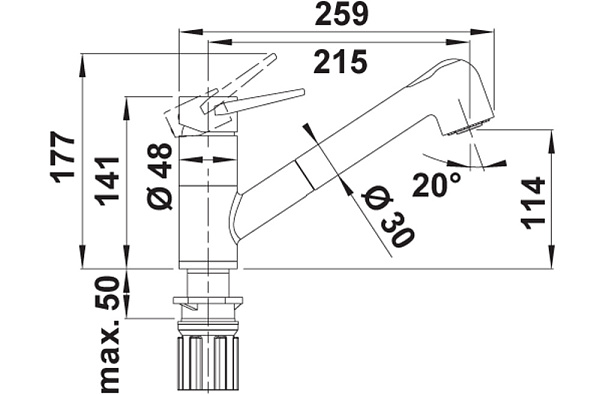 BLANCO WEGA-S II Standard смеситель черный