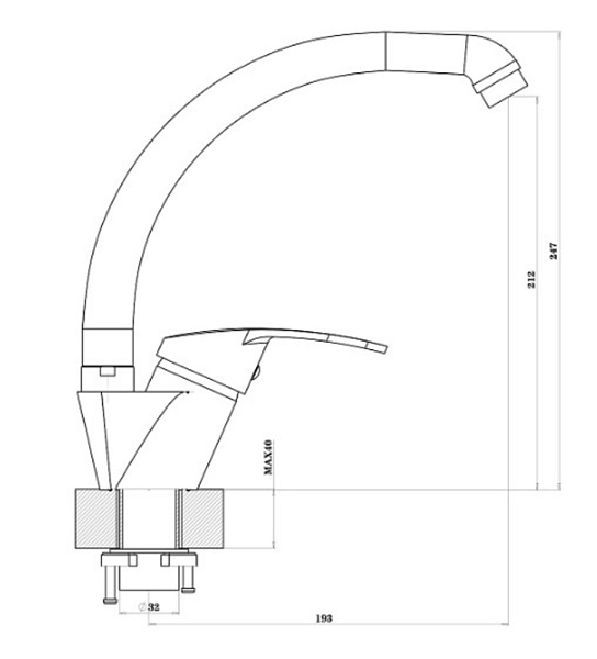 FLORENTINA МИРА FL смеситель серый
