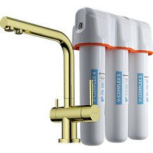 OMOIKIRI NAGANO LG + PURE DROP LITE смеситель + фильтр золотой