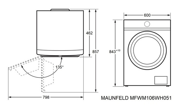 MAUNFELD MFWM106WH051 стиральная машина белый