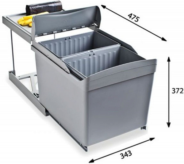 ALVEUS ALBIO 30 1X16 L+2X7,5 L система сортировки мусора 1090337