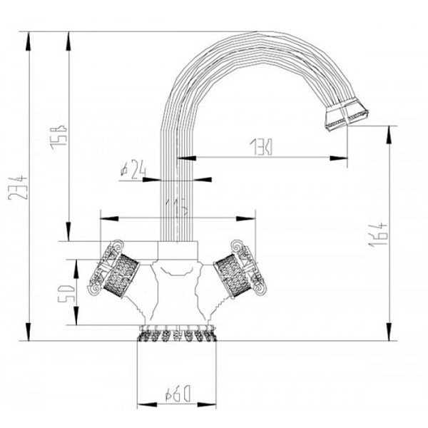 ZORG A 2008U-BR смеситель бронза