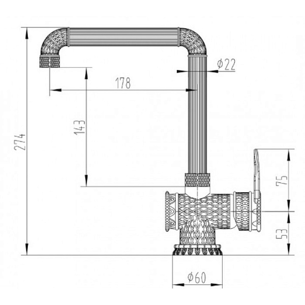 ZORG A 418 K-BR LOFT смеситель бронза
