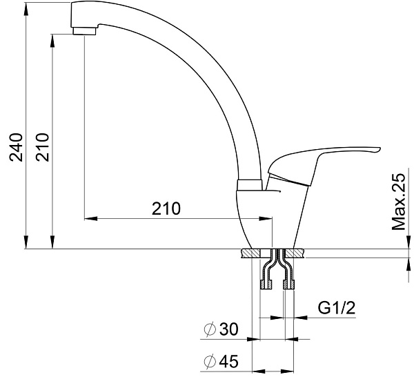GRANULA GR-2024 смеситель черный