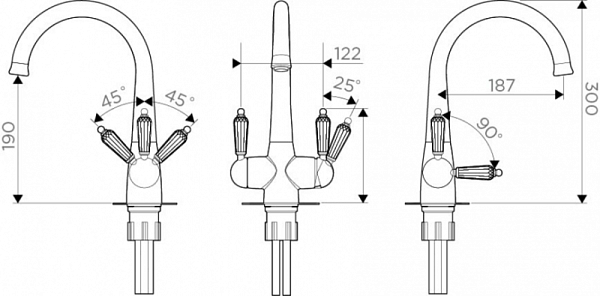 OMOIKIRI OKINAWA-2-SI смеситель серебряный