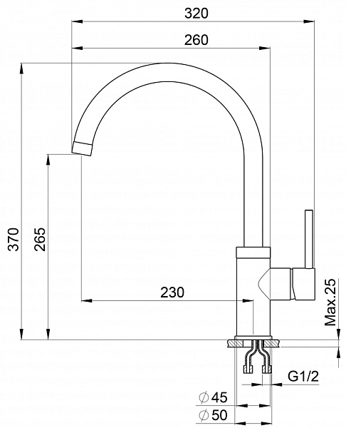 GRANULA 2125 смеситель белый